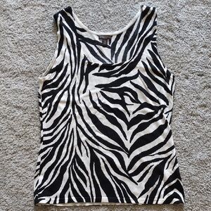 Dana Buchman Signature Black And White Patterned Tank Size Medium